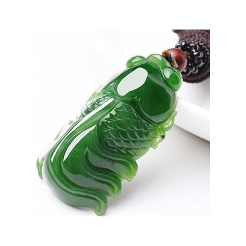 Direct selling Xinjiang Hetian Jade Jade Fish Pendant natural jadees fashion goldfish necklace jades pendant lucky amulet
