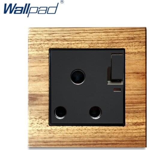 UK 3 Pin 15A Socket With Switch Wooden Multifunction Socket Wallpad Luxury Wall Power Sockets