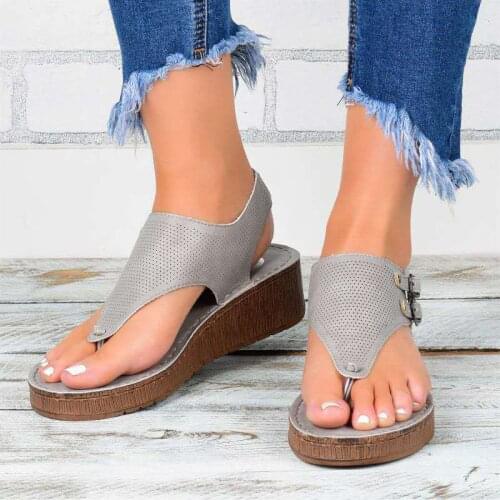 Summer New Fashion Sandals Women Summer Hollow Flat-heeled Women Sandals A Flip-flop Buckle Sandals