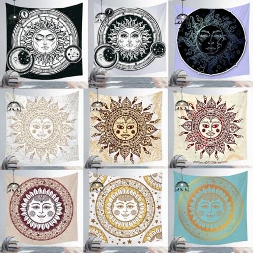 Sun God Art Tapestry Wall Hanging Polyester Mandala Pattern Blanket Apollo Boho Style Tapestry Home Decor