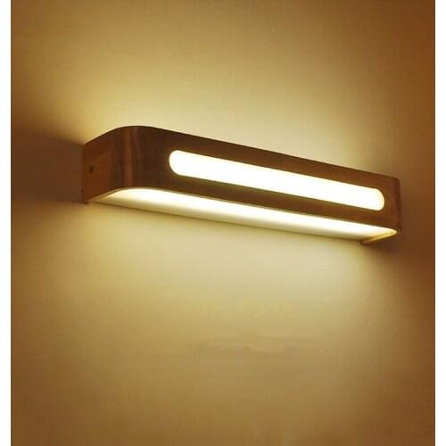 3W Led Wood Wall Light Acrylic 110V 230V Nordic Creative Bedroom Foyer Study Background Lamp Household Bathroom Mirror Lighting