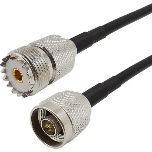 N Type Male to UHF Female SO-239 PL259 Jack Two-Way Radio Antenna RG58 RF Pigtail Cable 1/3/5/8/10/12/15M