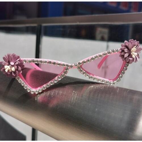 ZAOLIHU Gorgeous Kids Cat Eye Sunglasses Purple Flower Baby Shades Sun Glasses UV400 Diamond Children Eyeglasses Cute Gafas De S