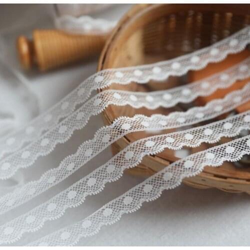 10 Meters Ivory Handicrafts Embroidered Net Lace Trim Ribbon DIY Wedding Crafts Christmas Decorations