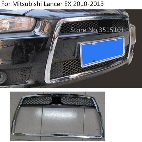 Car protection trim Front racing up Grid Grill Grille Around frame lamp panel 1pcs For Mitsubishi Lancer EX 2010 2011 2012 2013