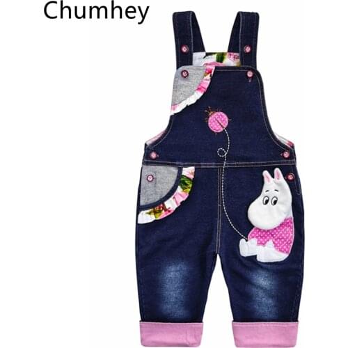 Baby Girl Overalls Spring Infant Cotton Jeans Rabbit Rompers Bebes Cartoon Clothes Toddler denim Pants jumpsuit Kids Clothing