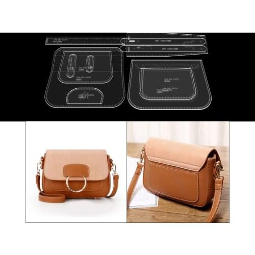 Ladies shoulder bag messenger bag acrylic leather art production template DIY handmade leather goods leather bag version drawing