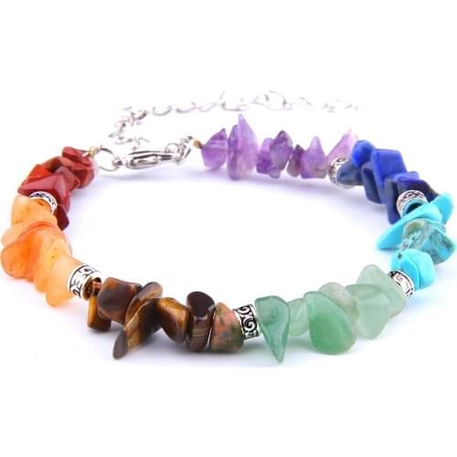 Chakra Yoga Natural Stone Bracelet for Women Lapis Lazuli Tigers Eye Flake Beads Bracelets Femme Jewelry Gift Healing