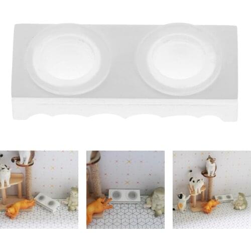 1: 12 Dollhouse Bowl Pet Food Bowl Cat Dog Food Water Feeding Feeder Doll House Kids Play Toys