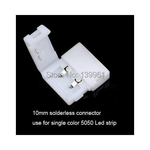 10pcs 10mm Solderless Led Strip Connector for Single Color 5050 Led Strip