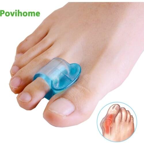 10pcs=5pairs Blue Silicone Gel Pedicure Tool Toe Separator Hallux Valgus Thumb Corrector Soft Bunion Spacers Foot Care D2853