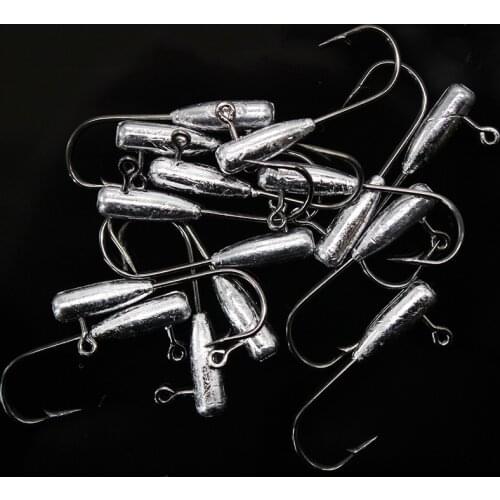 10pcs Jig Head Fishing Hooks Barbed Hook Lure 1.5G River for Soft Worm Crankbaits Tackle Accessories Single Hook Carbon Steel