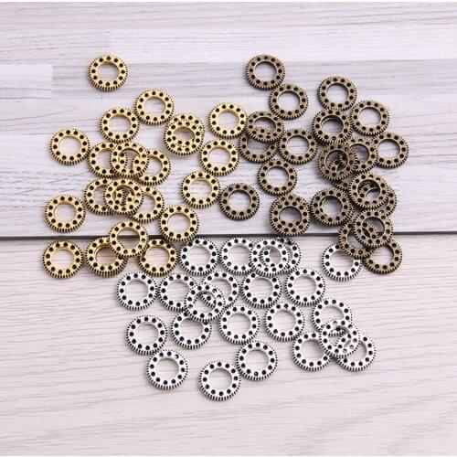 150 pcs 3 color 10mm Vintage mini Steampunk Gear Charm for Jewelry Making DIY Charms Handmade Mechanics Gear Jewelry Charms