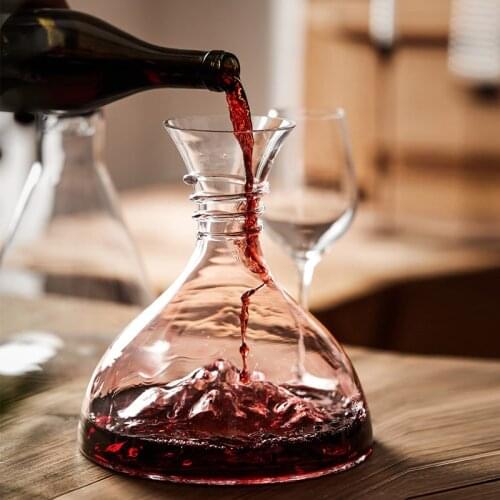 1800ml Creative Iceberg Decanter Manual Blown Ice Decanter Lead-free Crystal Glass Red Wine Bottle Gift Bar Accessories DrinkWar