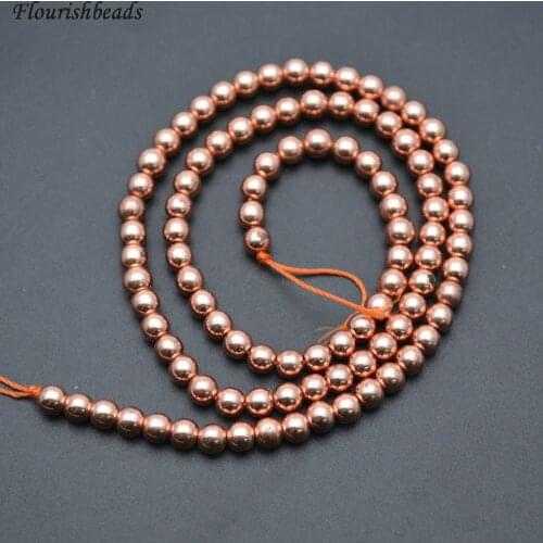 2mm~10mm High quality Shiny Rose Gold color Hematite Smooth Round Loose Beads Jewelry Supplies