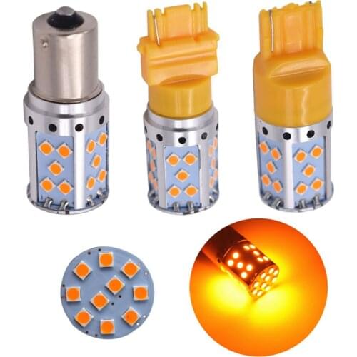 2PCS P21W 1156 BA15S T20 3156 7440 35 SMD 3030 LED NO Error Canbus Car New Turn Led Signal Lamp Light Retrofit External Bulb