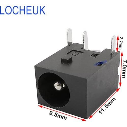 20Pcs 5.5x2.1mm DC-044 DC Power Jack Socket 3Pin Connector DC044 5.5*2.1mm DC Power Supply Interface 3-Pin Panel Mount Plug