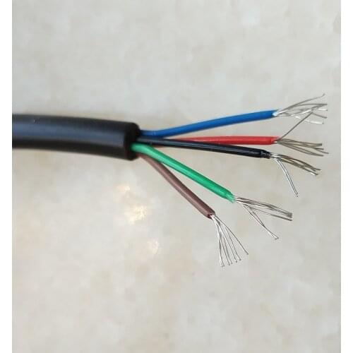 5*26AWG(0.14mm2) black power cord electric cable for Lighting lamps electrical wire pendant light Internal Wiring of Appliances