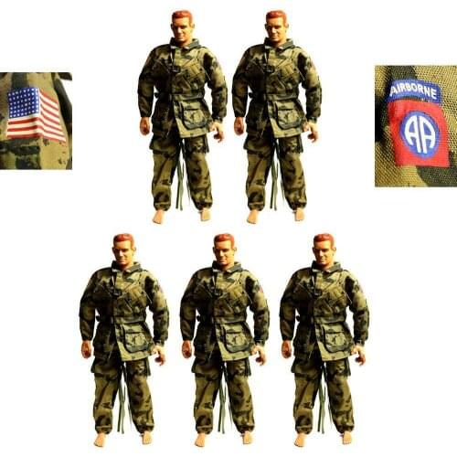 5 Suits 1:6 Scale Action Figure Accessories WWII 101st Airborne Combat Uniform Military Suits For 12'' Gi Joe Solider Figure