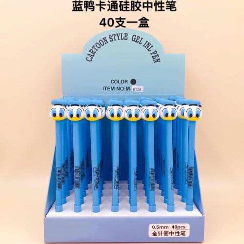 72pcs Disney Donald Duck Korean cartoon silicone gel pen cute student writing gel pen black ink school office promotion gift