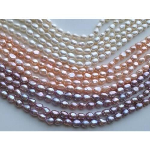AAA loose beads Freshwater Pearl white/pink/purple baroque Wholesale for DIY for jewelry 14inch