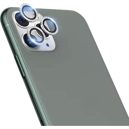 Diamond Camera Lens Tempered Glass For iPhone 12 Pro Max 12 Mini Metal Case Colorful Shiny Protector For iPhone 11 Pro Max Cover