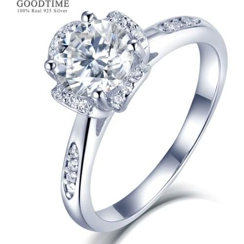 Noble Ring Pure 100% 925 Sterling Silver Women Moissanite Ring Anniversary Valentines Jewelry Engagement Ring Gift