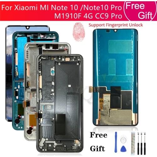 Screen For Xiaomi MI Note 10 LCD Display Touch Panel Screen Digitizer Assembly For Mi Note 10 Pro Display Mi CC9 Pro LCD Repair