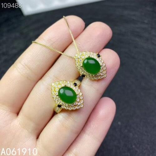 KJJEAXCMY boutique jewelry 925 sterling silver inlaid Natural jasper pendant ring Female suit support detection fashion