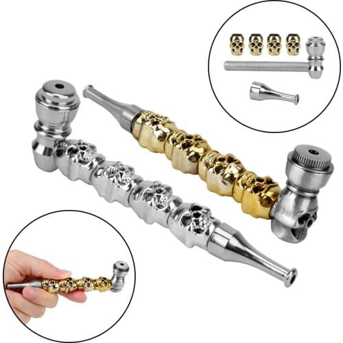 Cigarette Holder Zinc alloy Tobacco Pipe 1Pcs Skull Shape Herb Pipes Portable Removable