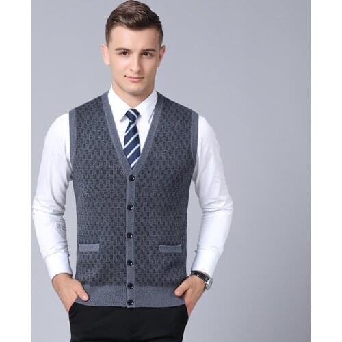Men Sweater Sleeveless Cardigan Vest men V-Neck Business Casual Male Homme Classic style FIt Fashion Keep Warm 4XL