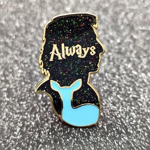Always Glitter Bravest Man Severus Enamel Brooch Pin Backpack Hat Bag Jeans Jacket Lapel Pins Badges Fashion Jewelry Accessories