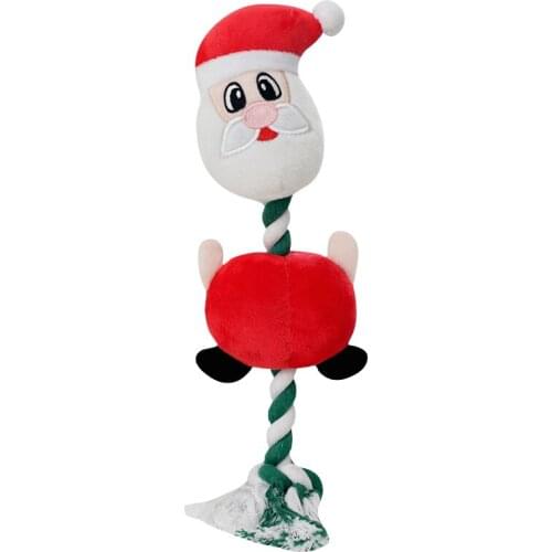 New arrival plush Christmas toy for pet animal stuffed Christmas Santa Claus soft deer toy pet voice toy