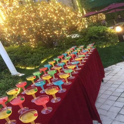 Disposable Plastic Cup Ice Cream Pudding Juice Champagne Flutes Red Wine Cocktail Dessert Cup for Bar Party Wedding 24pcs /set