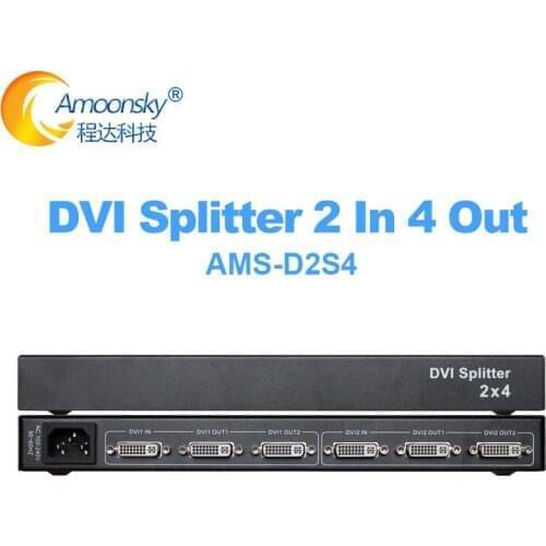 DVI splitter 2x4 video display dvi distributor 2 in 4 out for engineering projector monitor computer graphic card