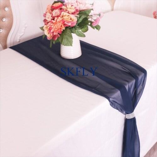 RU015J unique new fancy good quality wedding purple grey white tiffany blue baby pink soft sheer voile table runner