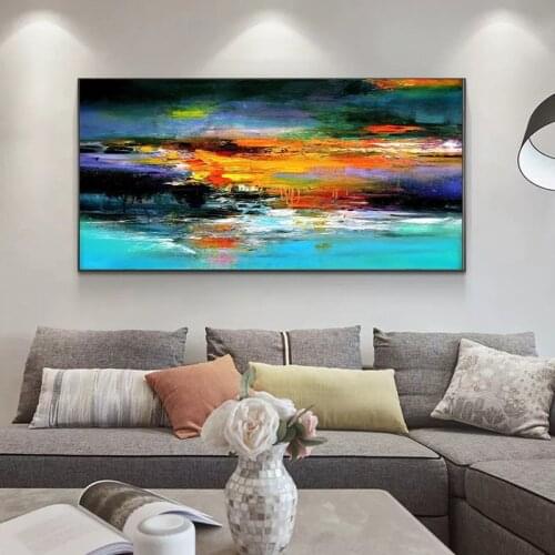 Hand-painted oil painting canvas original mural living room home decoration abstract thick color mural decorative art