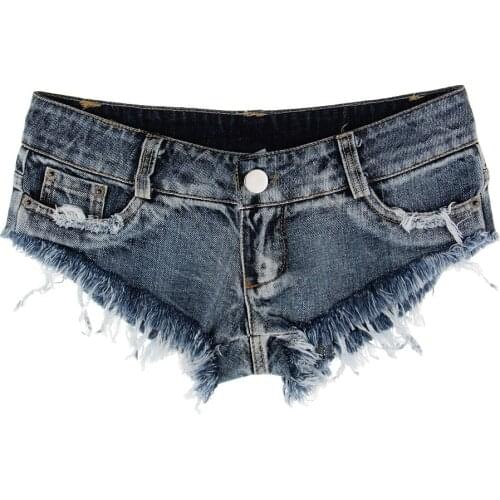 Low Waist Shorts Mini Hot Jeans Pole Dance Thong Bar Shorts Micro Sports Denim Beach Casual Lady