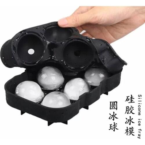 Silian Ice Ball Silicone Ice Tray Ice Mold 6 Grid Ice Box with Cover Whiskey Cocktail Ice Mold Spherical Ice Mold