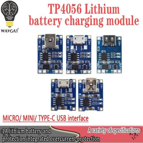 Smart Electronics 5V type-c Micro USB 1A 18650 Lithium Battery Charging Board With Protection Charger Module for Arduino Diy Kit