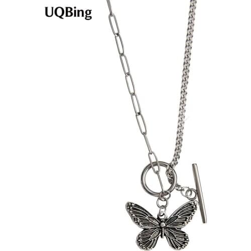 925 Sterling Silver Vintage Butterfly Pendant Necklaces For Women Birthday Gifts Jewelry