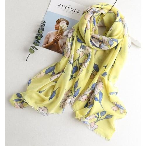 VISROVER summer scarf for women girl viscose cactus scarf flamingo lady tropical print scarf beach scarfs sun protection shawl