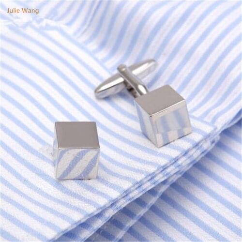 1 Pair Cool Silver Color Cufflinks Quality Wholesale Shirt Cuffs Gift Dress Copper Sleeve Nail Fashion Jewelry Laser