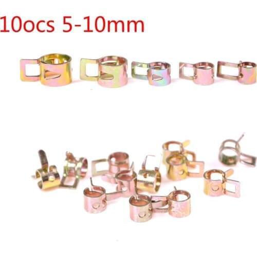 10Pcs/lot 5mm 6mm 7mm 8mm 9mm 10mm Spring Clip Fuel Line Hose Water Pipe Air Tube Clamps Fastener