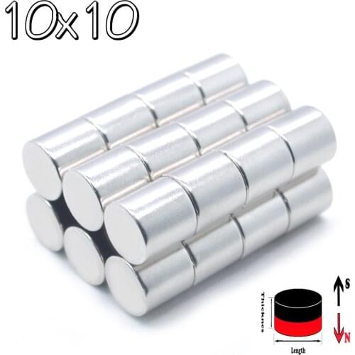 1/5/10/20/50 Pcs 10x10 Neodymium Magnet 10mm x 10mm N35 NdFeB Round Super Powerful Strong Permanent Magnetic imanes Disc
