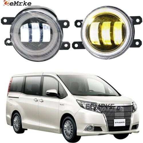 2-Pcs Car Full Led Angel Eye DRL for Toyota Esquire 2014 2015 2016 2017 Fog Lights Lamp Lens Daylight Car Accessories