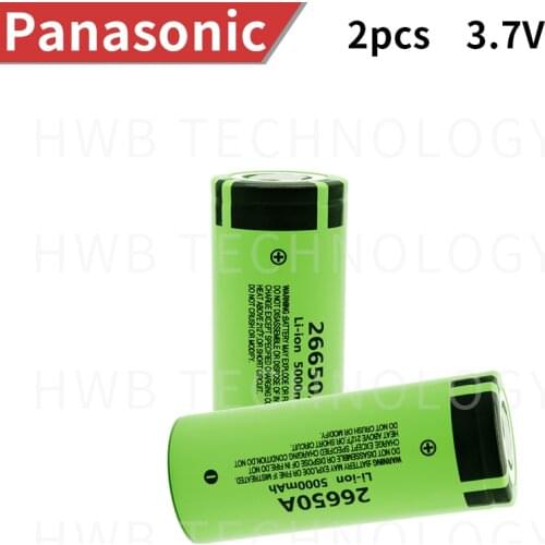 2PCS/lot 100% Original New Battery For Panasonic 26650A 3.7V 5000mAh High Capacity 26650 Li-ion Rechargeable Batteries