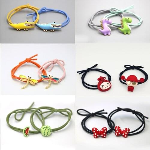 2021 Simple Metal Cartoon Cute Scrunchies Women Girls Elastic Hair Rubber Bands Accessories Tie Hair Ring Rope Holder Headdress