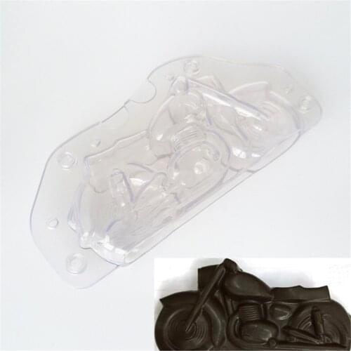 3D Motorcycle Chocolate Molds Plastic Polycarbonate Form for Bakery Cake Decoration Baking Pastry Tools Mold