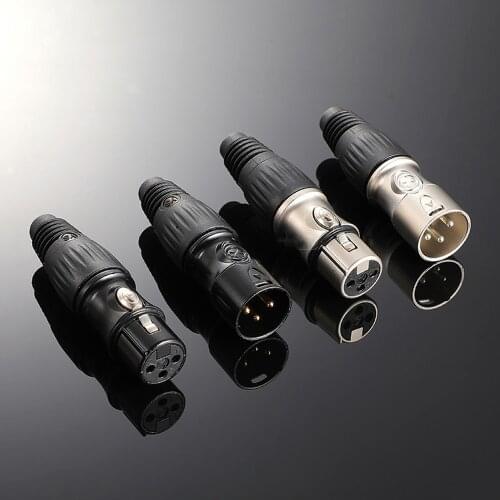 4 pcs of Microphone Audio Cable Plug 3Pin XLR Male Female Connector Cannon Cable Terminals